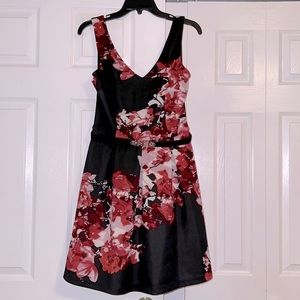 A. Byer Floral V Neck Dress Junior’s size 11
